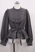 FLC / MINA*ペプラムブラウス L グレー H-26-02-21-1018-EL-BL-NS-ZH
