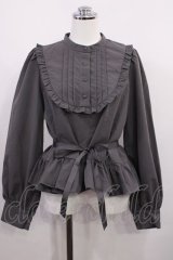 FLC / MINA*ペプラムブラウス L グレー H-26-02-21-1018-EL-BL-NS-ZH