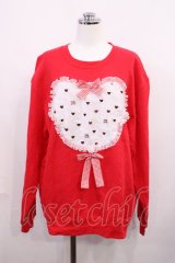 Nile Perch / オーガンジーモチーフ BIGトレーナー FREE レッド H-26-02-21-1026-LO-TO-YZ-ZH