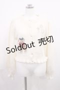 axes femme kawaii / ロイヤルベアーズニットカーディガン M アイボリー H-26-02-21-1028-AX-TO-YZ-ZH