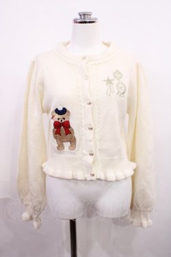 画像1: axes femme kawaii / ロイヤルベアーズニットカーディガン M アイボリー H-26-02-21-1028-AX-TO-YZ-ZH