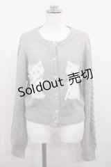 Honey Cinnamon / twins catsジャガードニットカーディガン Free グレー H-26-02-21-1030-LO-TO-NS-ZH