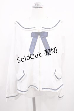 画像1: Amavel / Crown Emblem セーラーフードポンチョパーカー Free オフ/ネイビー H-26-02-21-1031-CA-TO-NS-ZH