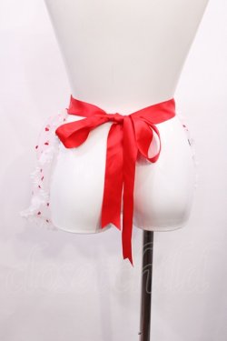 画像2: Nile Perch / オーガンジーフリルエプロン  ピンク×レッド H-26-02-21-1032-LO-OP-YZ-ZH