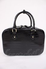 画像2: Maison de FLEUR / クロコ型押しバッグ  ブラック H-26-02-21-1034-LO-BG-YZ-ZH (2)