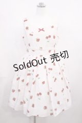 Ank Rouge / LacyCherryberryウエスト切替ジャンパースカート M オフ/ピンク H-26-02-21-1004-CA-OP-NS-ZH