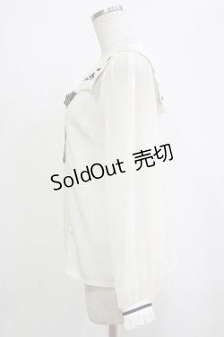 画像2: axes femme POETIQUE / 刺繍セーラー襟ブラウス M オフ H-26-02-21-049-AX-BL-NS-ZH