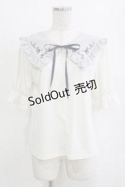 画像1: axes femme / マリン刺繍セーラー襟PO M オフ/グレー H-26-02-21-050-AX-TO-NS-ZH