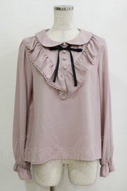 画像1: Ank Rouge / Vフリルブラウス M ピンク H-26-02-21-052-CA-BL-NS-ZH