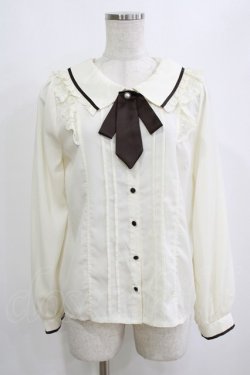 画像1: axes femme POETIQUE / タイ付きピンタックブラウス M 生成り H-26-02-21-053-AX-BL-NS-ZH