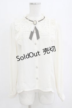 画像1: axes femme / ブローチ付きヴィンテージブラウス M 生成り H-26-02-21-054-AX-BL-NS-ZH