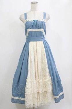 画像1: axes femme kawaii / ヴィンテージシフォンジャンパースカート M サックス H-26-02-21-006-AX-OP-NS-ZH