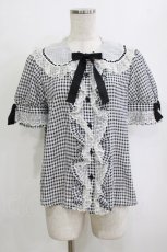 画像1: Angelic Pretty / ギンガムはしごレースブラウス Free ブラック H-26-02-21-057-AP-BL-NS-ZH (1)