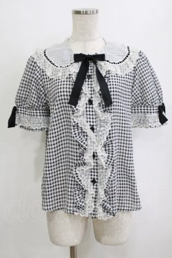 画像1: Angelic Pretty / ギンガムはしごレースブラウス Free ブラック H-26-02-21-057-AP-BL-NS-ZH