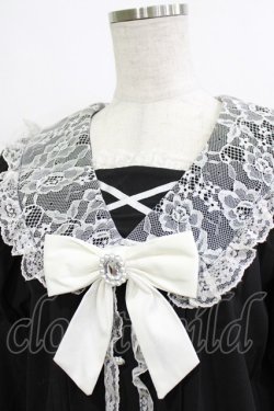 画像4: NOEMIE / レース配色姫スリーブブラウス M ブラック/オフ H-26-02-21-058-LO-BL-NS-ZH