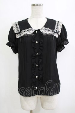 画像1: Ank Rouge / はしごレースブラウス M ブラック H-26-02-21-059-CA-BL-NS-ZH