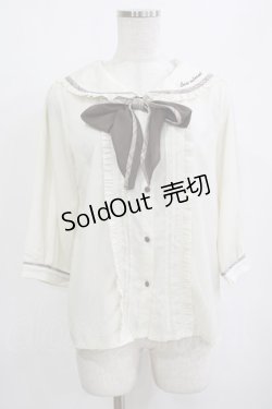 画像1: axes femme / パイピングデザインブラウス M 生成り H-26-02-21-060-AX-BL-NS-ZH