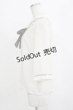 画像2: axes femme / パイピングデザインブラウス M 生成り H-26-02-21-060-AX-BL-NS-ZH