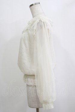 画像2: axes femme POETIQUE / 巻き薔薇シフォンブラウス M オフ H-26-02-21-061-AX-BL-NS-ZH