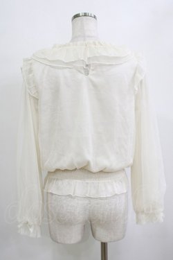 画像3: axes femme POETIQUE / 巻き薔薇シフォンブラウス M オフ H-26-02-21-061-AX-BL-NS-ZH