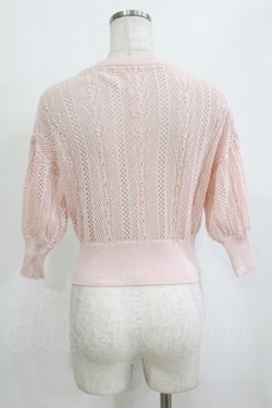 画像3: axes femme / 透かし編みニットカーデ M ピンク H-26-02-21-063-AX-TO-NS-ZH
