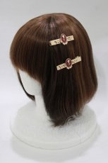 画像1: m petit by misako / AMフラワー2Pクリップ  レッド H-26-02-21-075-LO-AC-NS-ZH (1)