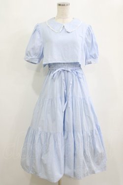 画像1: axes femme / 襟付きティアードワンピース M サックス H-26-02-21-008-AX-OP-NS-ZH