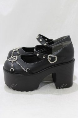 画像2: majoretty / エナメル厚底シューズ L ブラック H-26-02-21-083-GO-SH-NS-ZH