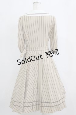 画像3: Innocent World / 英国調ストライプワンピース L カフェオレ×ショコラ/Cafe au lait×Chocolat H-26-02-21-013-IW-OP-NS-ZH