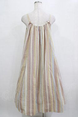 画像3: axes femme / マルチストライプキャミワンピース M ベージュ H-26-02-21-019-AX-OP-NS-ZH