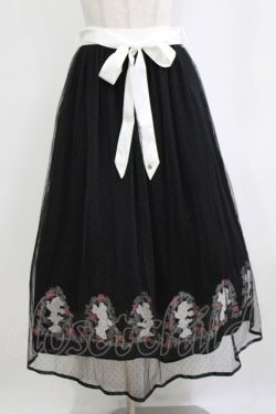 画像1: axes femme / ディズニー/ミニー刺繍スカート M ブラック H-26-02-21-020-AX-SK-NS-ZH
