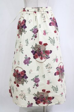 画像3: axes femme / バスケットブーケ柄スカート M オフ H-26-02-21-021-AX-SK-NS-ZH