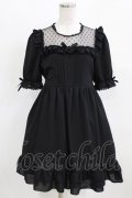 DearMyLove / ドットチュールヨークフリルワンピース M ブラック H-26-02-22-022-EL-OP-NS-ZH