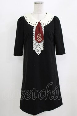 画像1: Secret Honey / ネクタイ付きワンピース Free ブラック H-26-02-22-036-CA-OP-NS-ZH