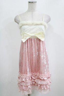 画像1: LIZ LISA / ベロア切替ワンピース Free ピンク H-26-02-22-038-LO-OP-NS-ZH