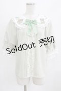 Amavel / Bonbon Ribbon Chaton ブラウス Free グリーン H-26-02-22-045-CA-BL-NS-ZH