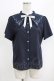 画像1: axes femme POETIQUE / シエルエトワール刺繍襟ブラウス M ネイビー H-26-02-22-048-AX-BL-NS-ZH (1)