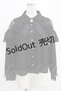 NOEMIE / レースラッフルオープンショルダーブラウス M ブラック H-26-02-22-050-LO-BL-NS-ZH