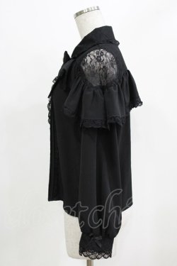 画像2: NOEMIE / レースラッフルオープンショルダーブラウス M ブラック H-26-02-22-050-LO-BL-NS-ZH