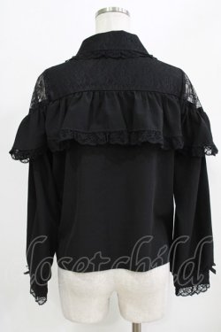 画像3: NOEMIE / レースラッフルオープンショルダーブラウス M ブラック H-26-02-22-050-LO-BL-NS-ZH