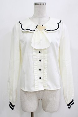 画像1: To Alice / ジャボ付きブラウス S オフ H-26-02-22-051-LO-BL-NS-ZH