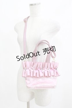 画像1: LODISPOTTO / メローリーフリルクリアトートバッグ  ピンク H-26-02-22-069-LO-BG-NS-ZH