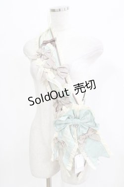 画像1: Hoshibako Works / シャンティクリーム・パティスリー リボンエシャルプ 全長144cm/幅11cm ミント H-26-02-22-073-LO-ZA-NS-ZH