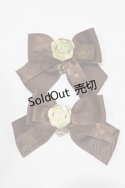 画像2: Amavel / Fancy Cookieダブルリボンクリップ  ブラウン H-26-02-22-074-CA-AC-NS-ZH