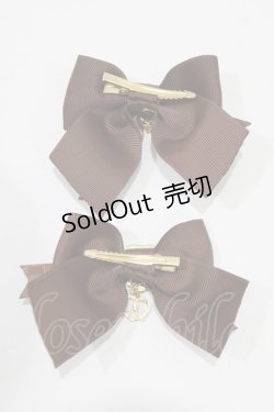 画像3: Amavel / Fancy Cookieダブルリボンクリップ  ブラウン H-26-02-22-074-CA-AC-NS-ZH