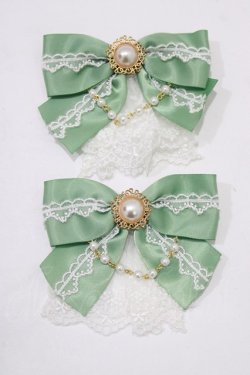 画像2: Amavel / Bonbon Ribbon Chaton ダブルリボンクリップ  グリーン H-26-02-22-075-CA-AC-NS-ZH