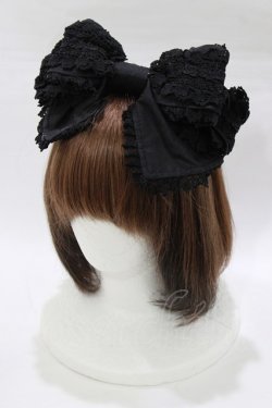 画像1: ALICE and the PIRATES / 針金入りリボンカチューシャ  ブラック H-26-02-22-076-PA-AC-NS-ZH