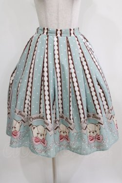 画像3: axes femme kawaii / チョコベア柄スカート M ミント H-26-02-22-006-AX-SK-NS-ZH