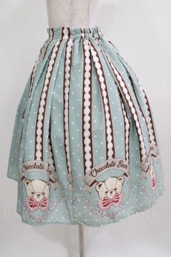 画像4: axes femme kawaii / チョコベア柄スカート M ミント H-26-02-22-006-AX-SK-NS-ZH