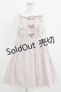 Ank Rouge / フロントリボンチェックワンピース M ピンク H-26-02-22-017-CA-OP-NS-ZH